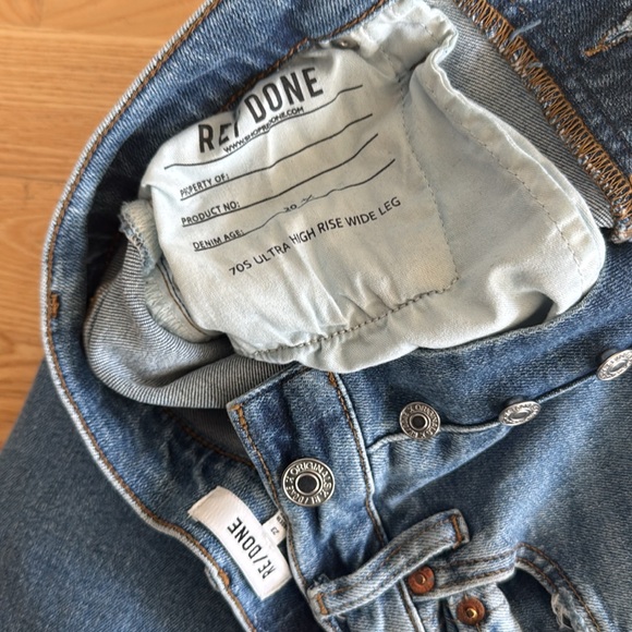 Re/done 70’s ultra high wide leg  jeans 23 24 - Picture 6 of 7